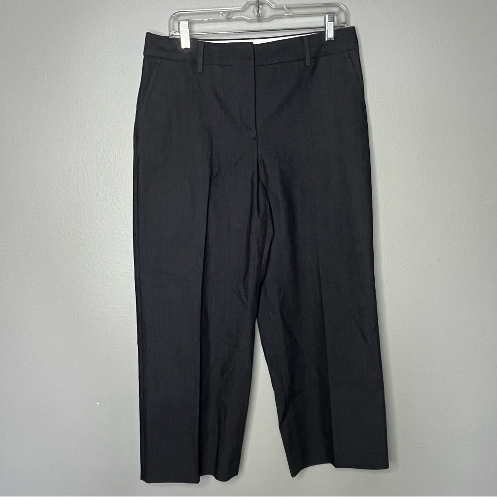 Talbots Chino Dress Casual Pants Women 8 Blue‎ Wide Leg Career Business Crop NWT